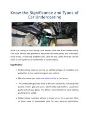 Know the Significance and Types of Car Undercoating.docx