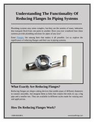 Understanding The Functionality Of Reducing Flanges In Piping Systems.docx
