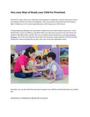 Very easy Ways of Ready your Child For Preschool..docx